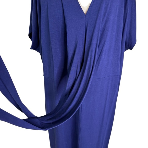 NWT Universal Standard Plus Knit Dress Popover Wrap Tie Front Navy Size L 3X - Picture 10 of 14